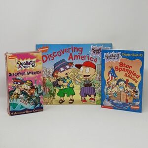 Vintage 90s Rugrats Discover America 4th Of July Lot Books VHS Movie Nickelodeon